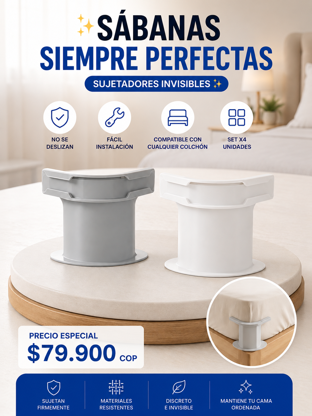 Sujetadores de Sábanas x4